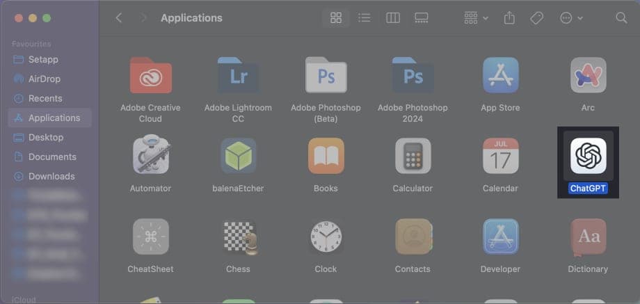 Double click to Open ChatGPT app on Mac.