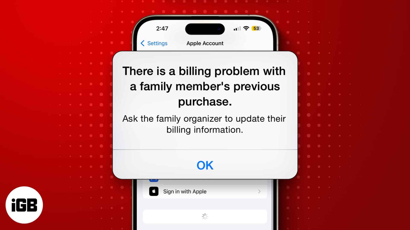 How to fix “There is a billing problem with a previous purchase” on an iPhone