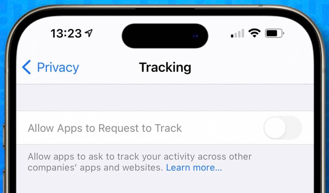 App tracking greyed out on iPhone