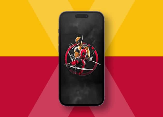 Wolverine and Deadpool black background wallpaper for iPhone