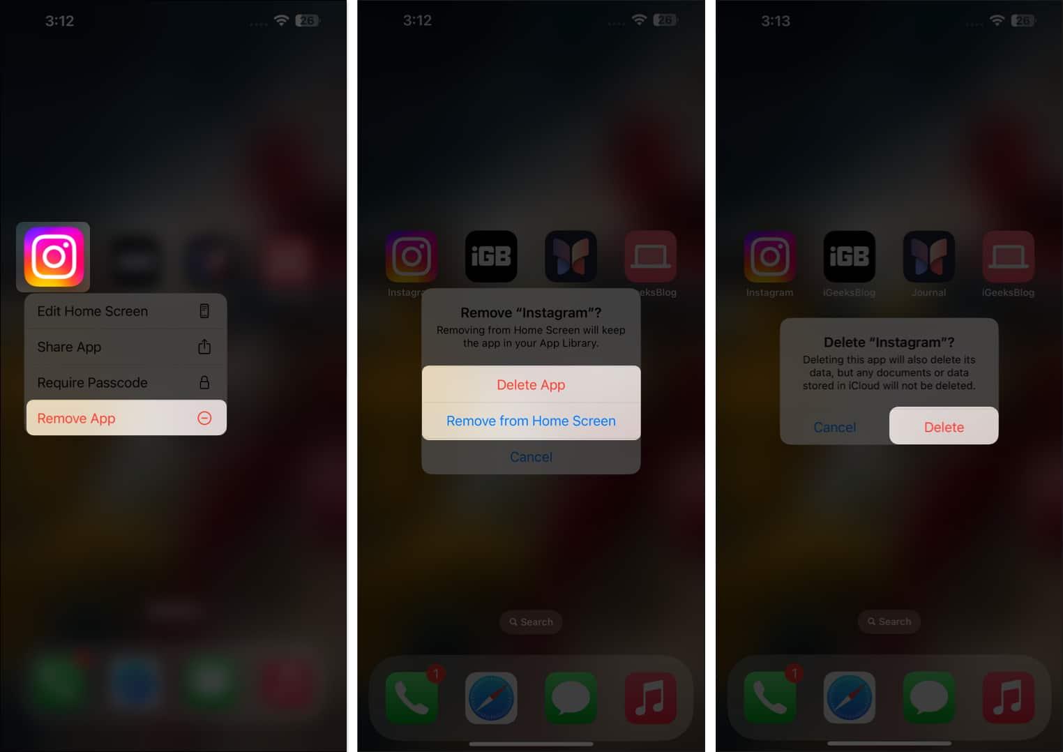 Remove or Delete apps permanently from iPhone Home Screen