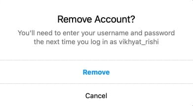 Remove remember Instagram account from desktop