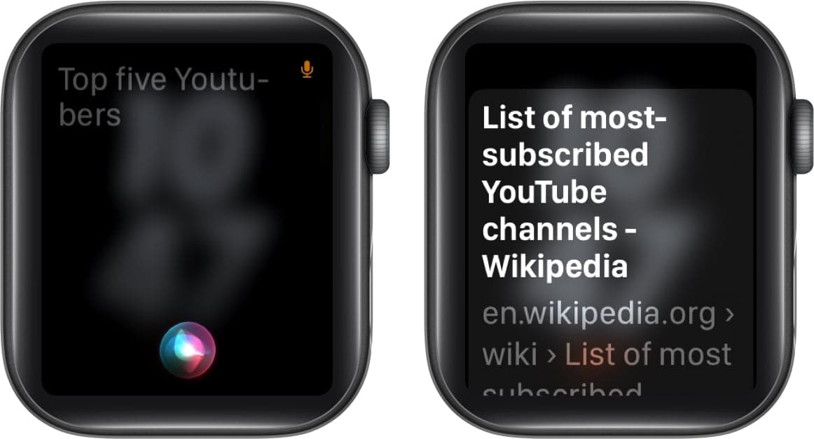 Search the web on an Apple Watch using Siri.