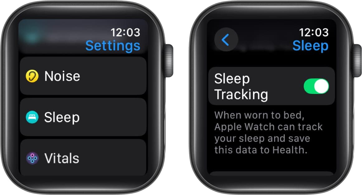 Toggling on Sleep Tracking on an Apple Watch.