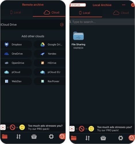 Amerigo File Manager iPhone app.