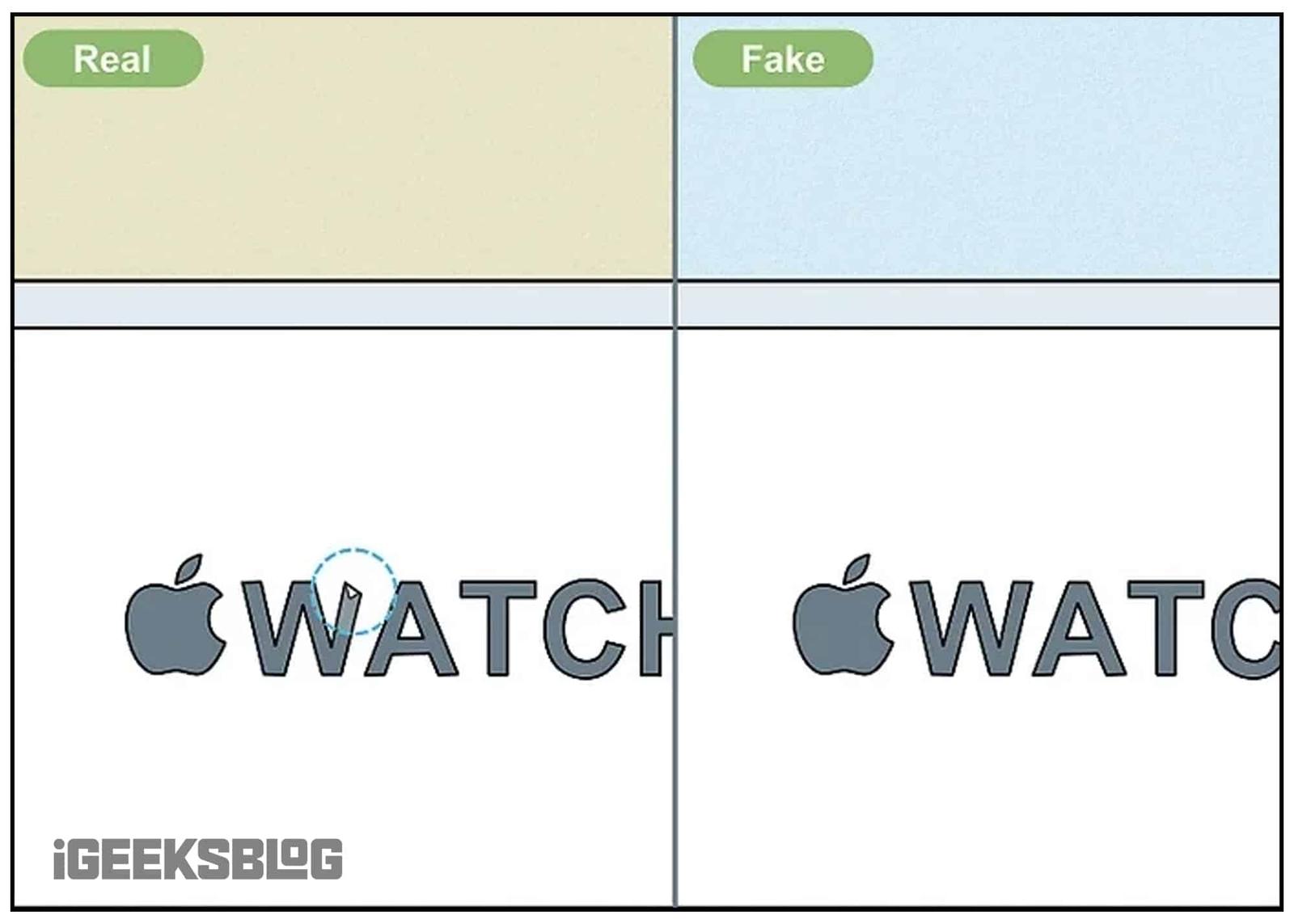 Check the Apple branding and logo