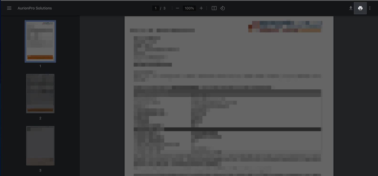 Print button on the downloaded PDF on a Mac.