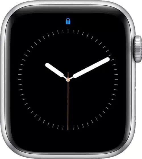 Blue lock icon on Apple Watch.