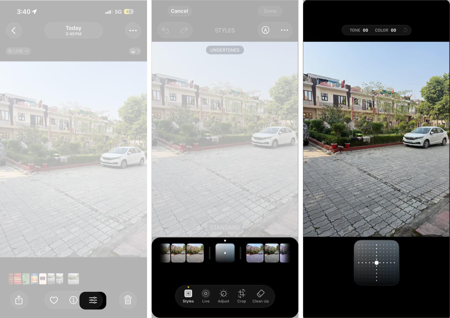 Edit Photographic Styles After Taking a Photo