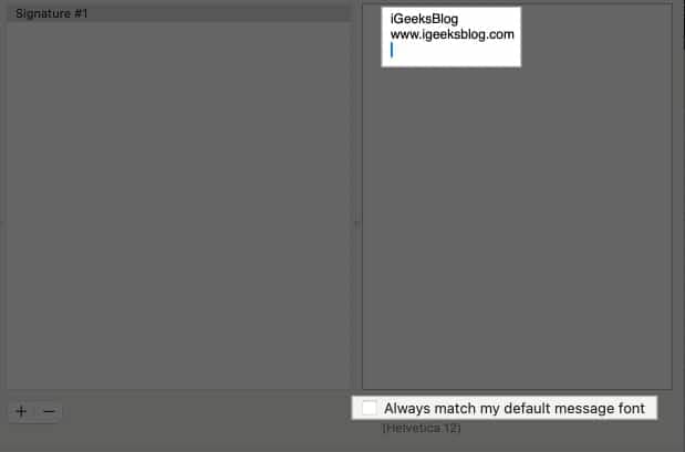 Unchecking the Always match my default message font option in the macOS Mail app settings.