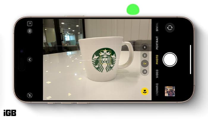 Clicking a picture in the Camera app on an iPhone 16 using Camera Control.