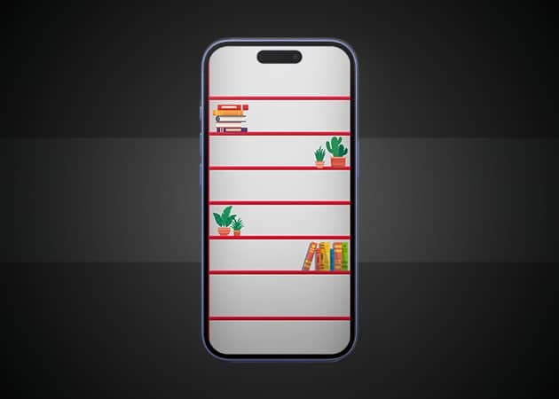 Simple bookshelf iPhone background 1.