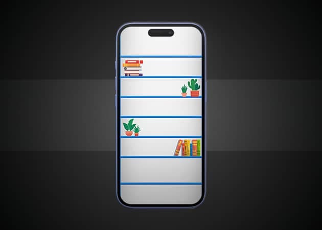 Simple bookshelf iPhone background 2.