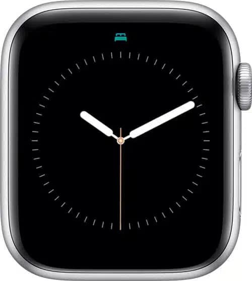 Teal bed icon for sleep mode on Apple Watch.