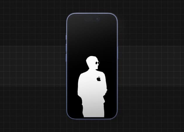 Black and white Apple logo wallpaper.