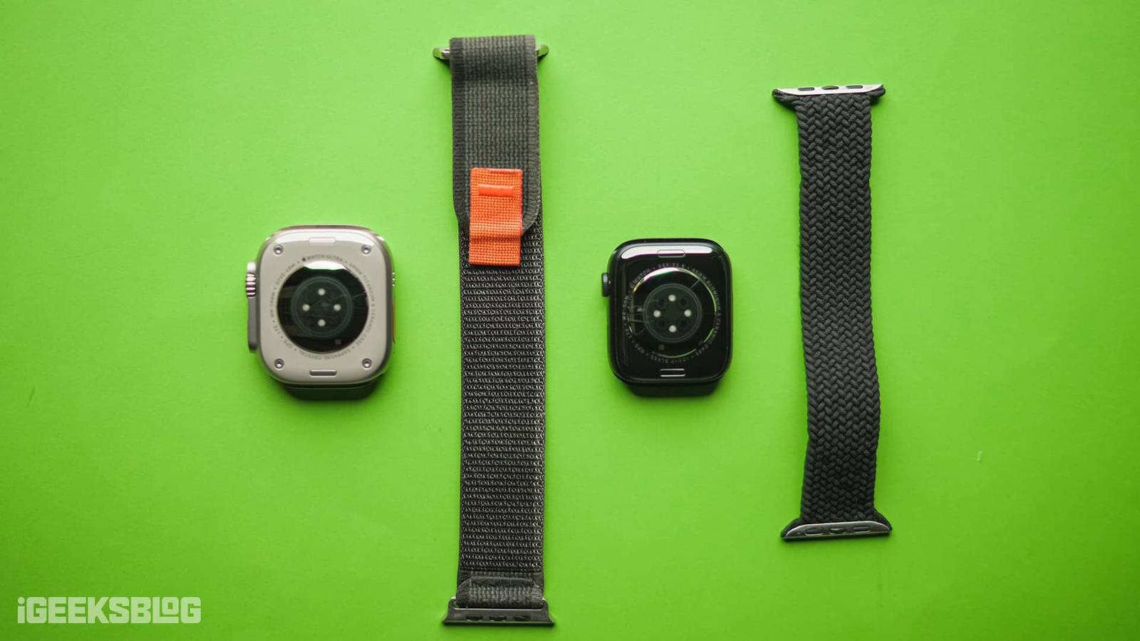 Cleaning a fabric Apple Watch band.