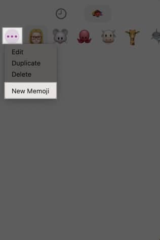 New Memoji option in Messages to create a new Memoji.
