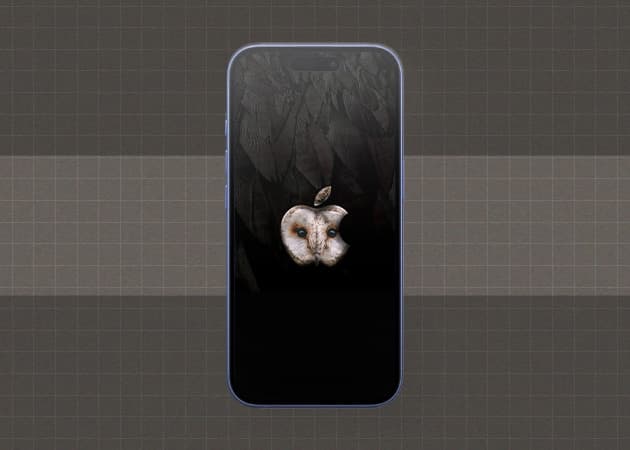 Creepy Owl Apple Logo.