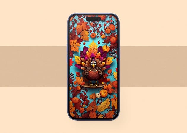 Cute Turkey Thanksgiving themed wallpaper.