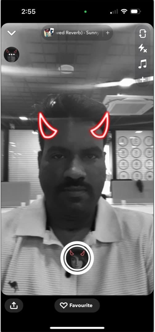 Devil lens in Snapchat.