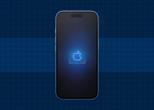 Glowing Apple logo wallpaper.