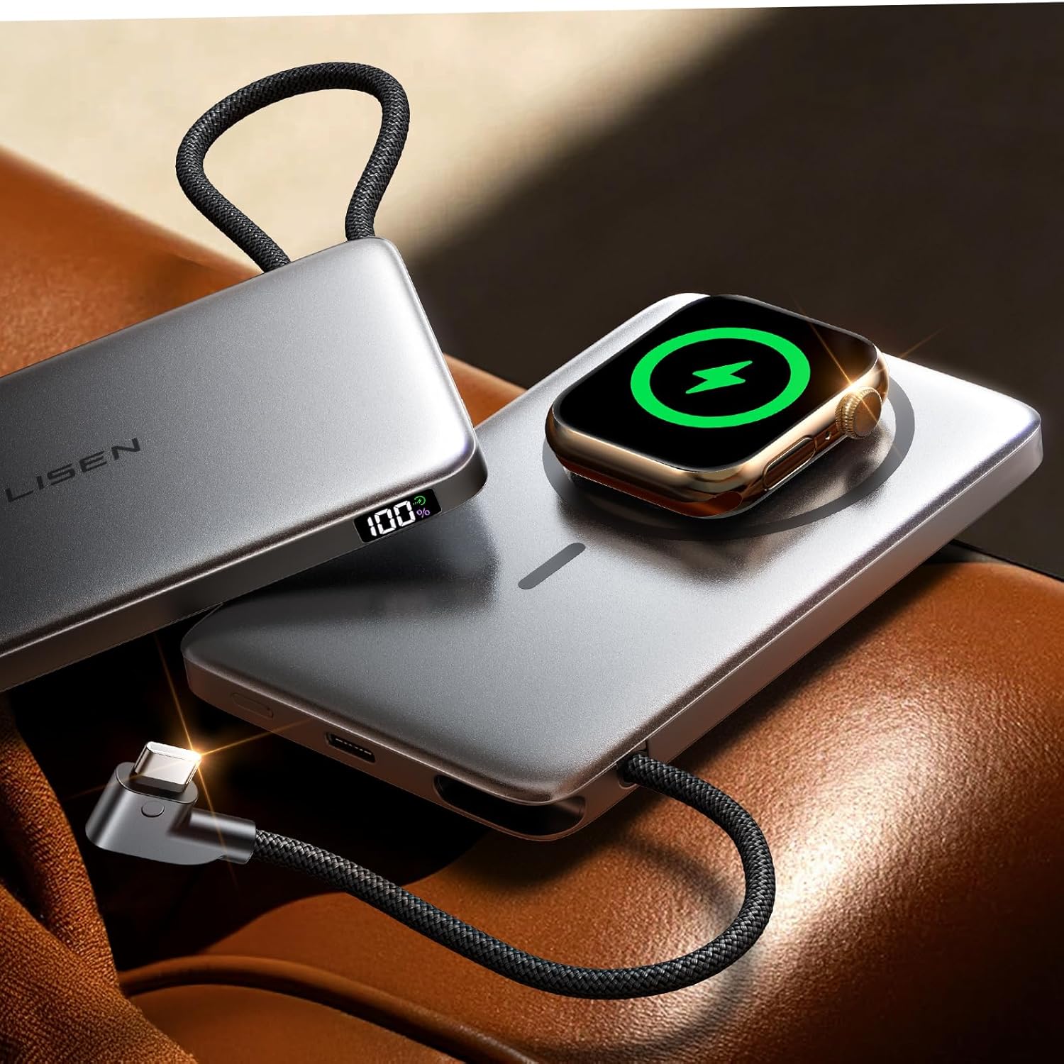 LISEN 10000 mAh MagSafe Apple Watch Power Bank