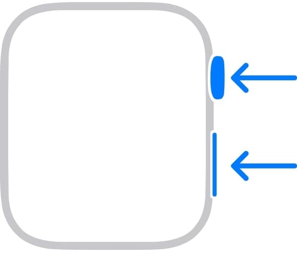 Press Digital crown and side button to take screenshot on Apple Watch.
