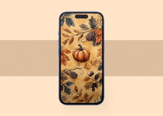 Vintage Thanksgiving iPhone wallpaper.
