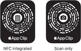 App Clip NFC tag and QR code.