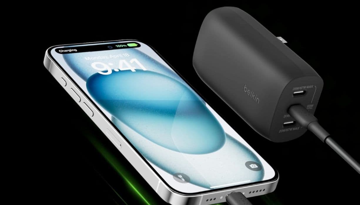 Belkin BoostCharge 3-Port USB-C Wall Charger.