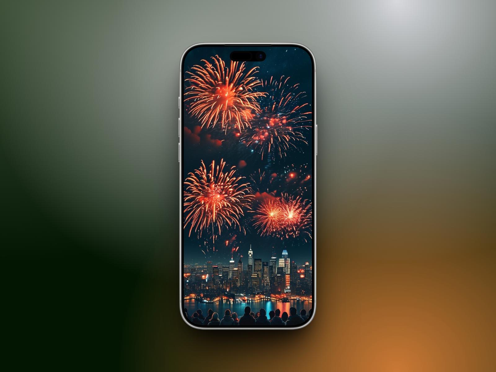 City Fireworks Above Skyline