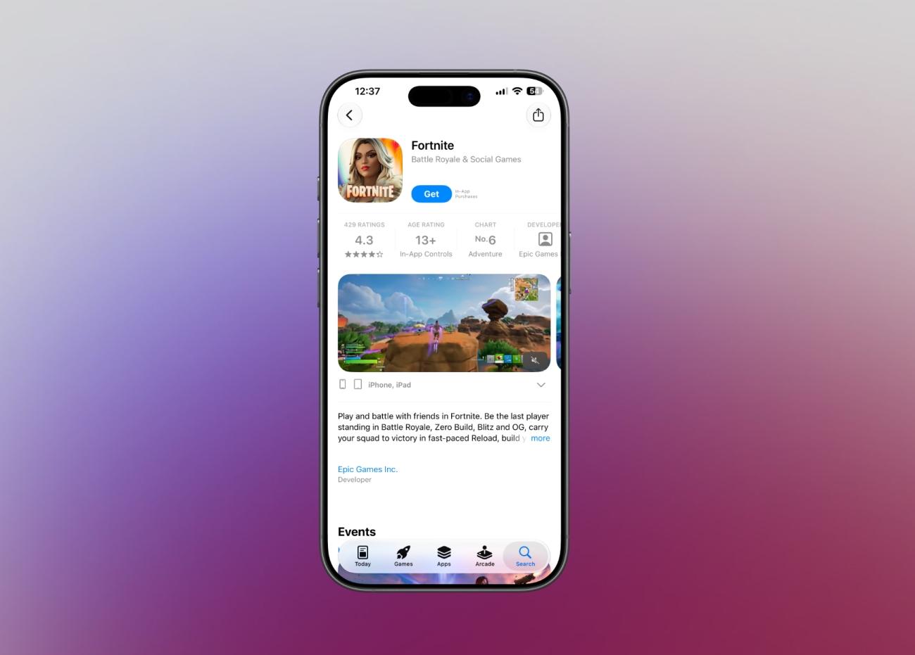 Fortnite apple app store