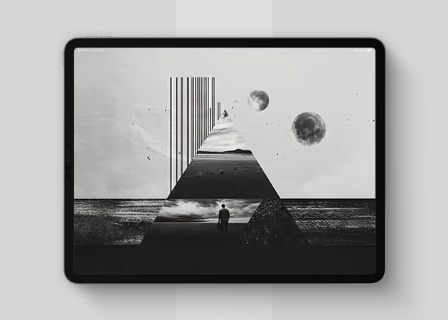Minimalist abstract art wallpaper for iPad.