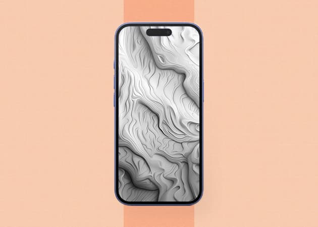 Monochromatic elegance topography iPhone wallpaper.