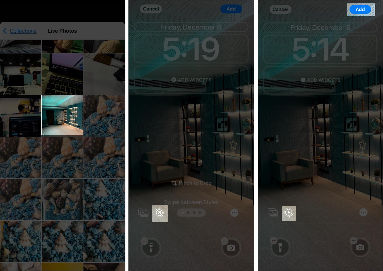 Setting a Live Photo as a Live Wallpaper on an iPhone.