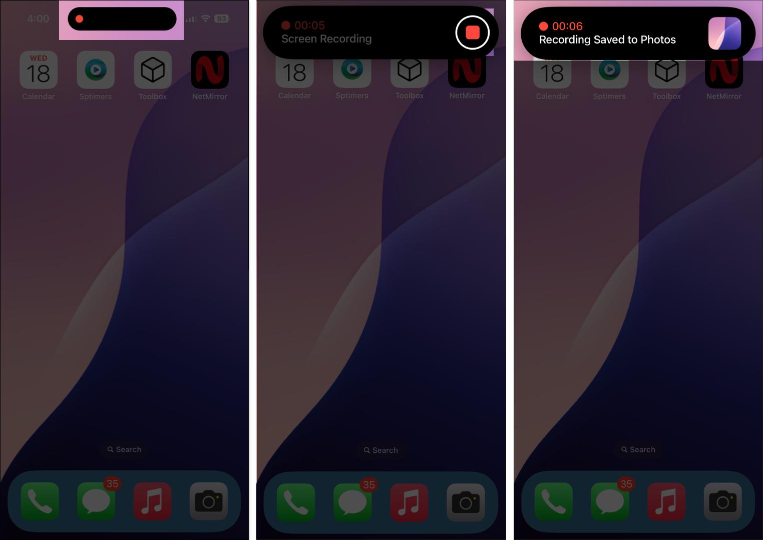 Stop screen recording on iPhone.