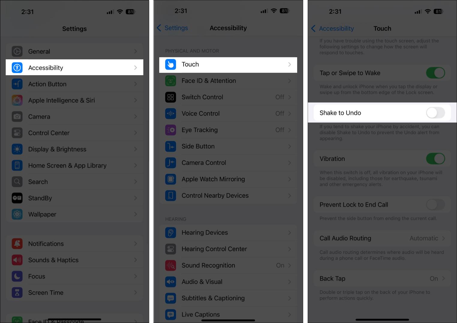 What is Shake to Undo on iPhone and how to disable it