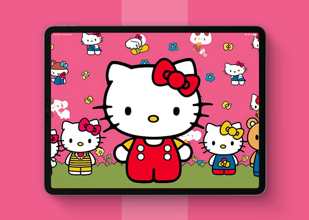 Hello Kitty and friends wallpaper for iPad.