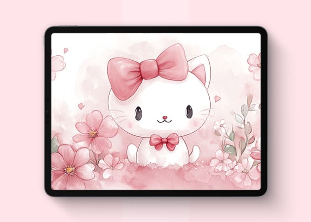 Hello Kitty Pastel Aesthetic wallpaper.