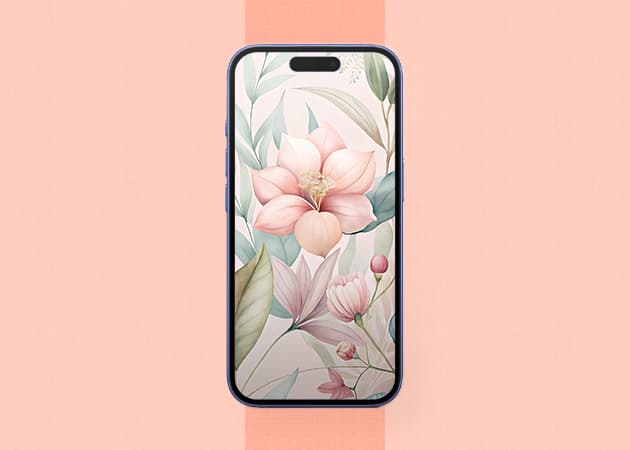 Pastel floral wallpaper.