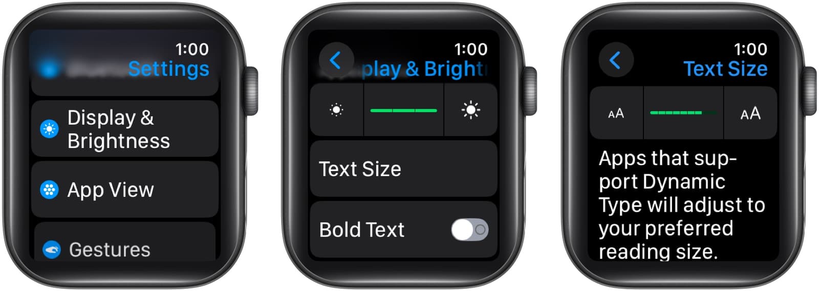 Increase text size to read comfortably