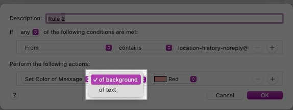 Choosing set color of background.