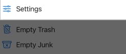 Choosing Settings option from the drop down menu.