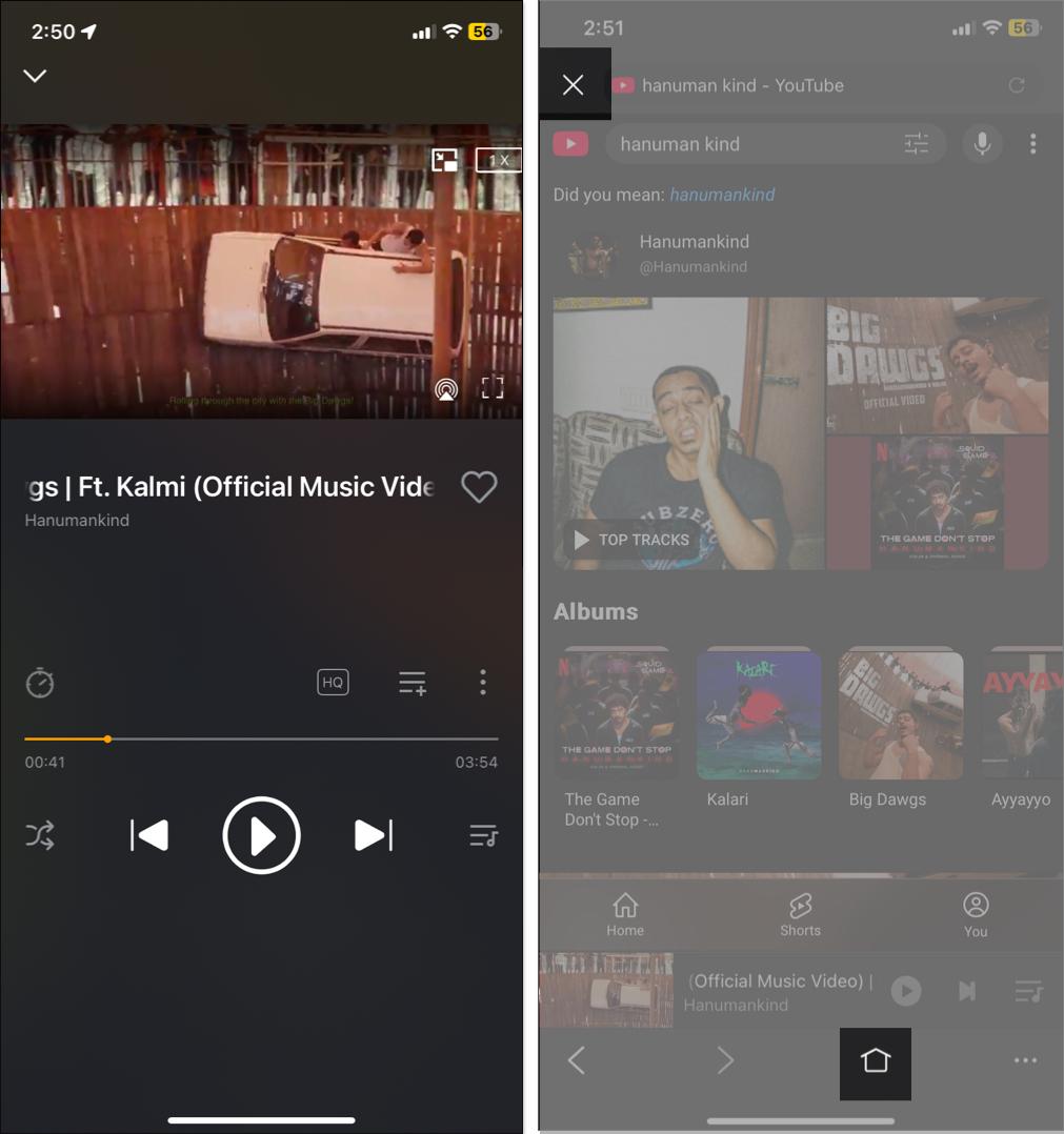 Playing song in offline music player and browser app.