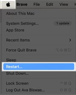 Restarting MacBook.