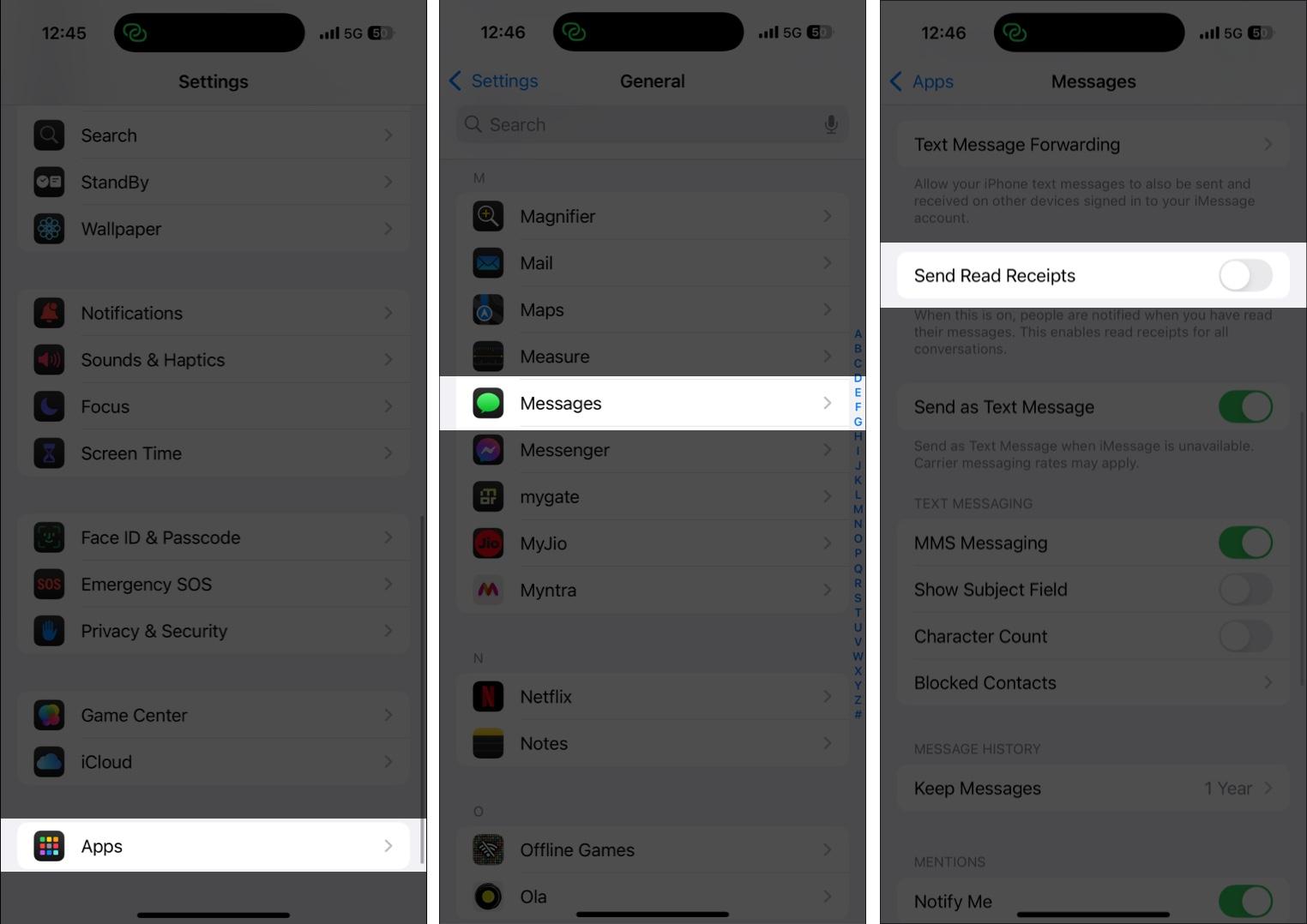 How to turn off read receipts on iPhone