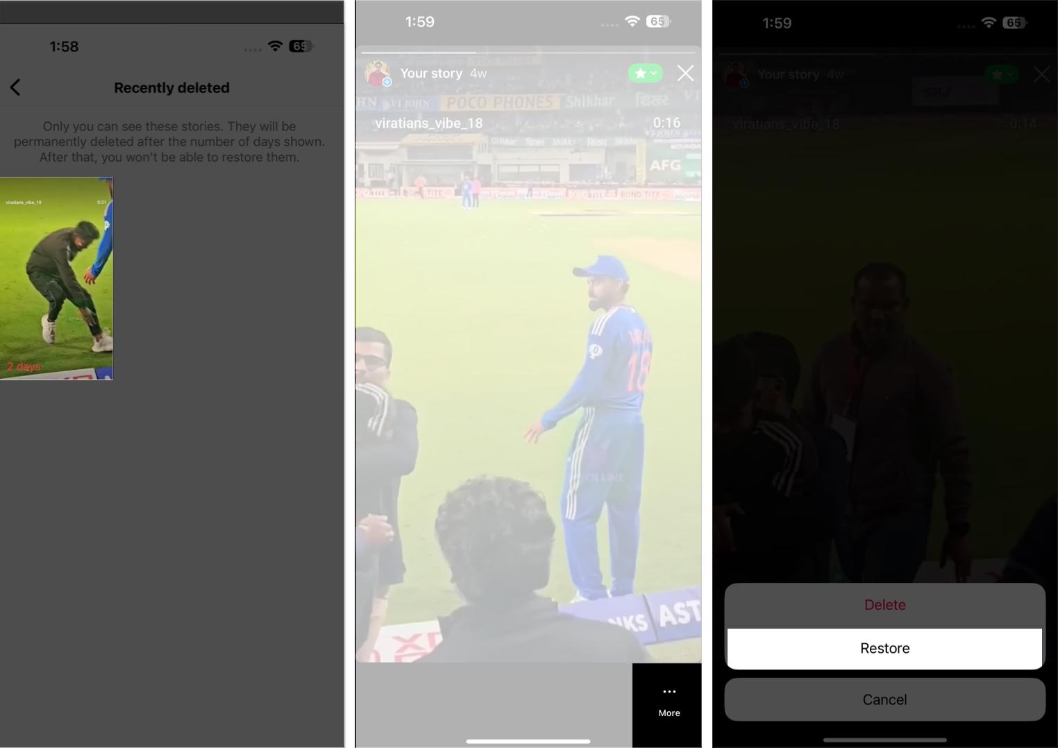 go to the recently deleted section select the post and tap restore