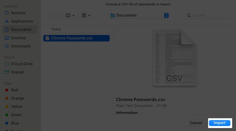 Import your old passwords into Passwords app.
