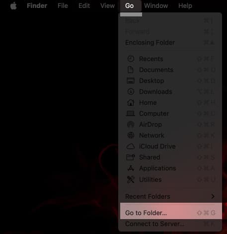 Open Finder click Go and select Go to Folder.