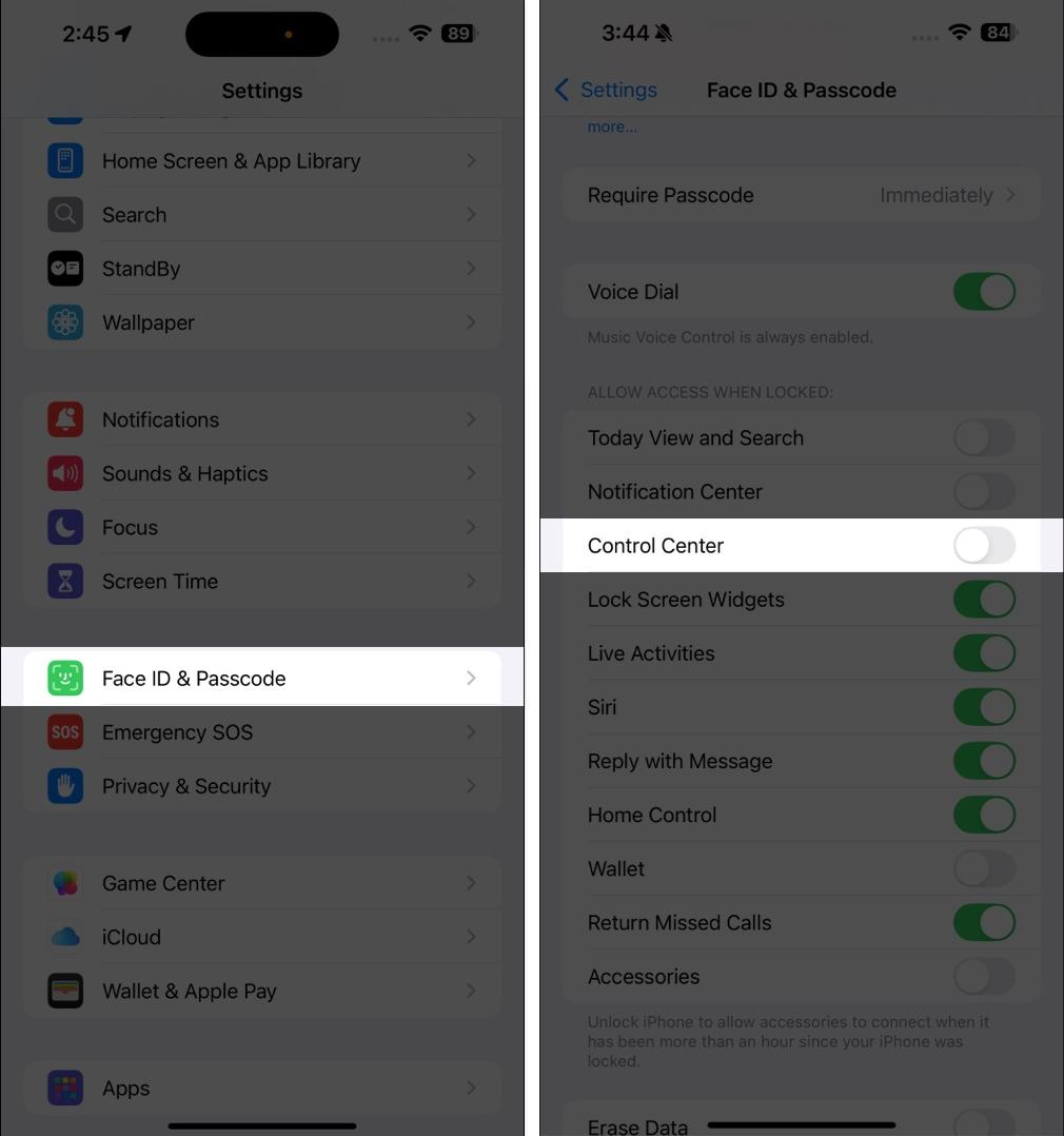 Turning off Control Center access on iPhone Lock Screen.
